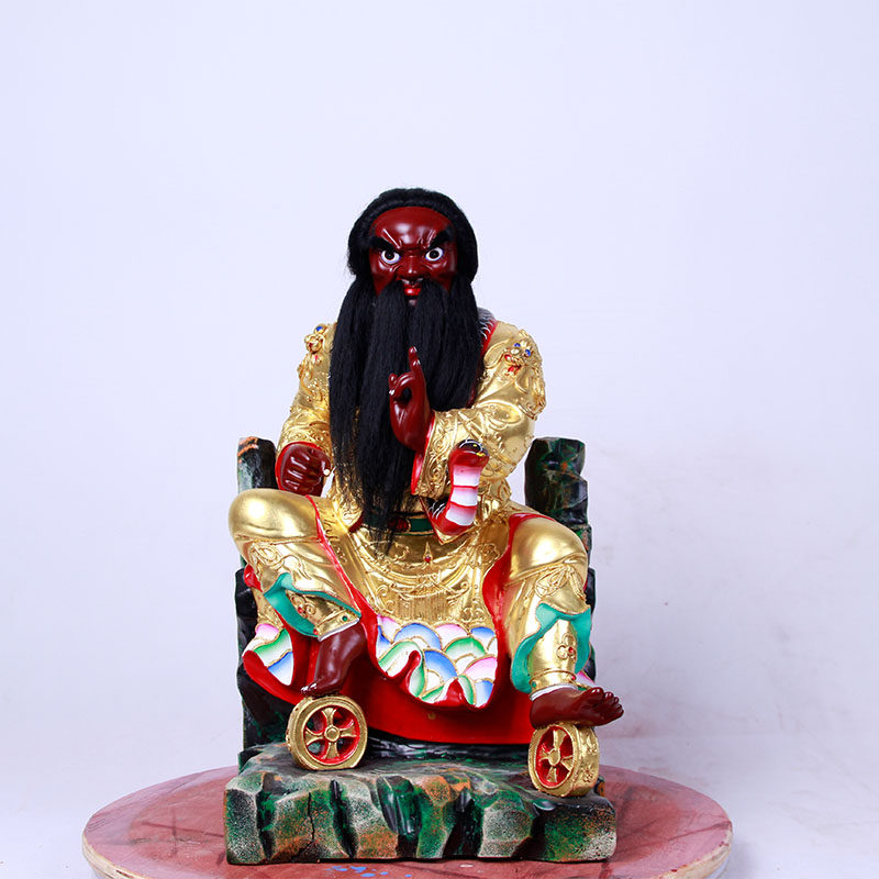 法祖家用手工香樟樟木雕刻神像闾山真君清水木雕