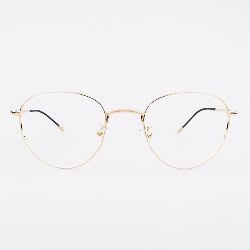 新款清新新文艺金色金属边框眼镜架复古椭圆形近视眼镜架