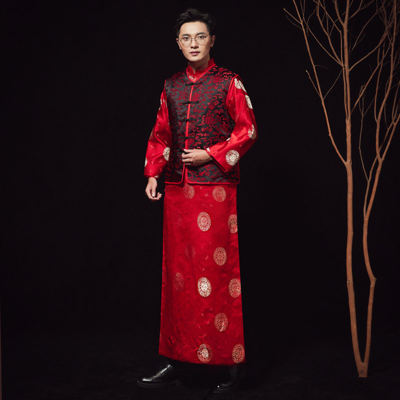 2020新款秀禾服男装中式礼服婚礼新郎结婚敬酒服唐装长袍马褂