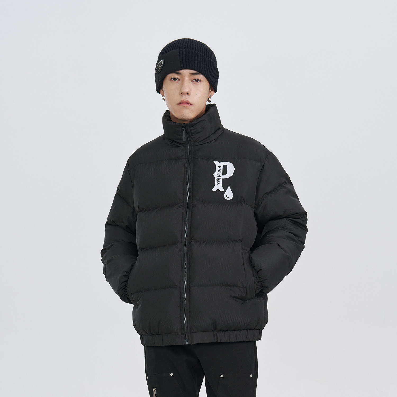 pclp标语刺绣羽绒服潮牌加厚保暖情侣短款面包羽绒服