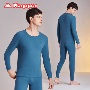 Kappa/卡帕植绒肌底衣保暖情侣套装简约长袖长裤秋衣秋裤