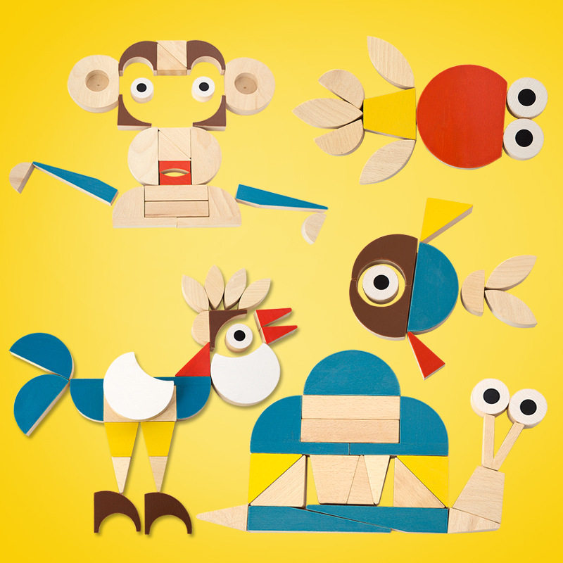 优木玩具 魔眼森林筑形积木 白榉木儿童大情景男孩创意玩具益智