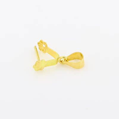 18k金翡翠扣梅花玉扣头瓜子扣头 碧玉琥珀水晶夹扣配件冲压工艺女