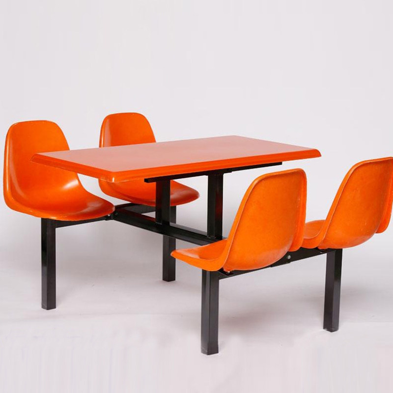 食堂餐桌新款工厂椅子不锈钢连体单位餐桌椅系列