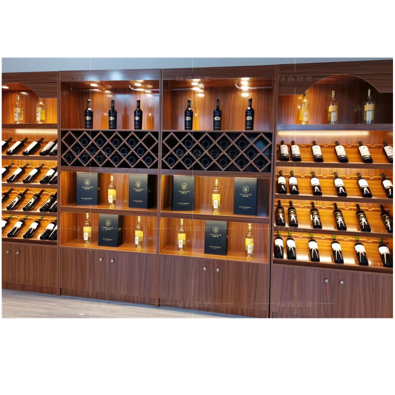 红酒柜茶叶柜置物架白酒柜定做架洋酒货架实木红酒陈列展示柜商用