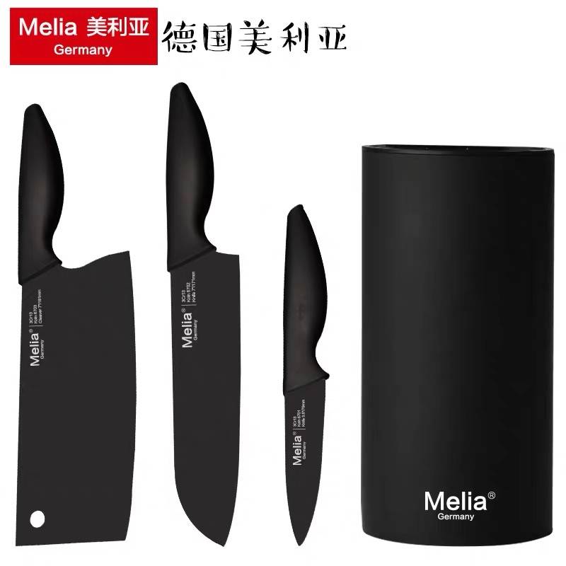 德国美利亚科隆Koln黑刃刀具套装防锈厨房家用水果刀厨师刀切片刀