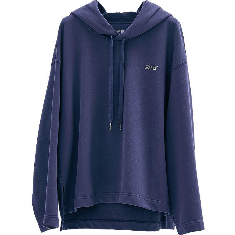 simplepieces卫衣女纯色秋冬2020新款百搭休闲侧面开叉连卫衣