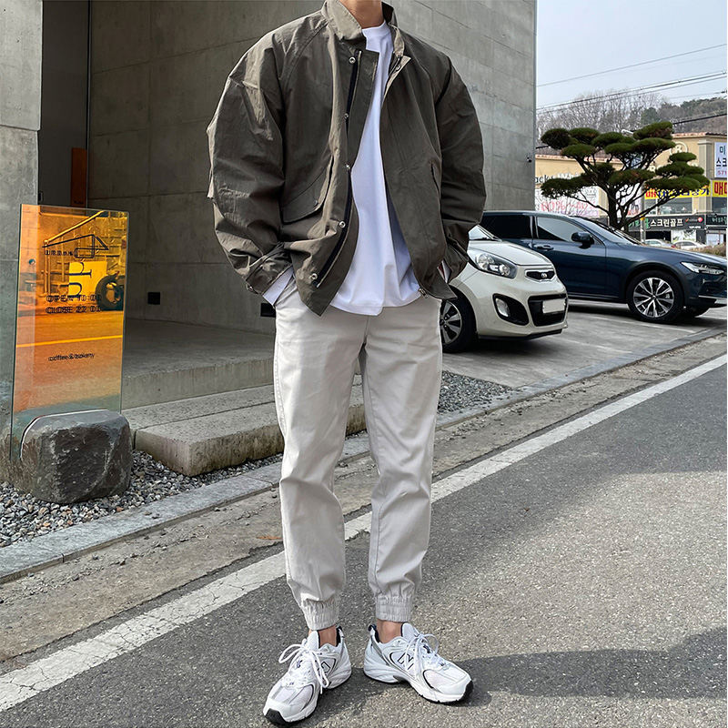 春季立领男士夹克潮牌宽松韩版休闲上衣港风复古工装外套潮流百搭