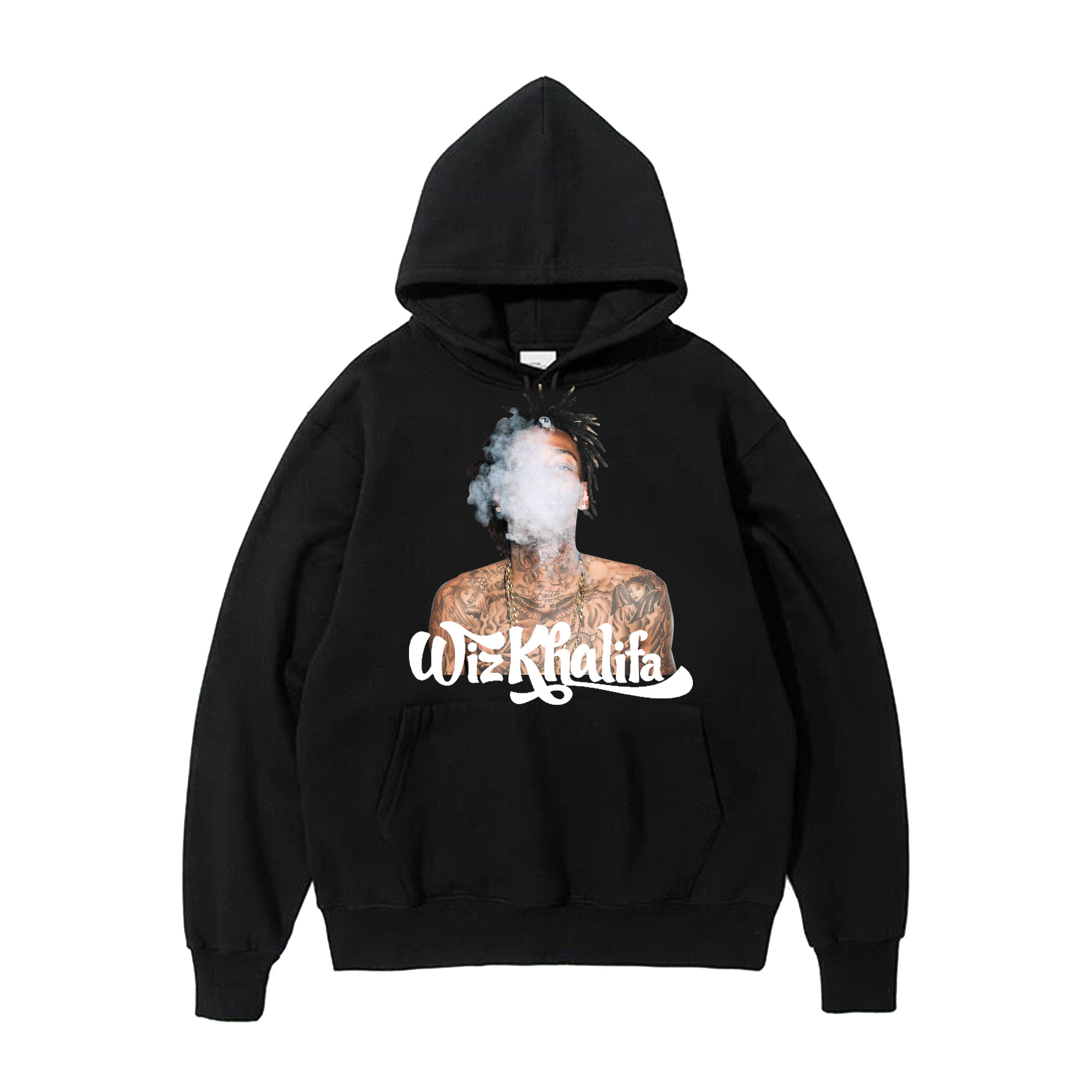 wizkhalifa麻神说唱rapgod长袖黑怕连帽卫衣卫衣