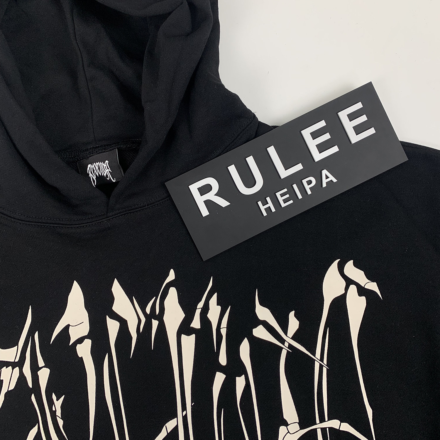 revengebonesblack龙骨反光骷髅连帽卫衣嘻哈长袖卫衣