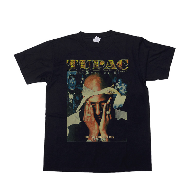 2pac派克tupacshakur西海岸嘻哈rap短袖街头人物t恤
