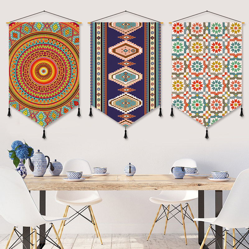 民族风装饰画波西米亚网红民宿布艺挂画客厅卧室背景墙挂毯