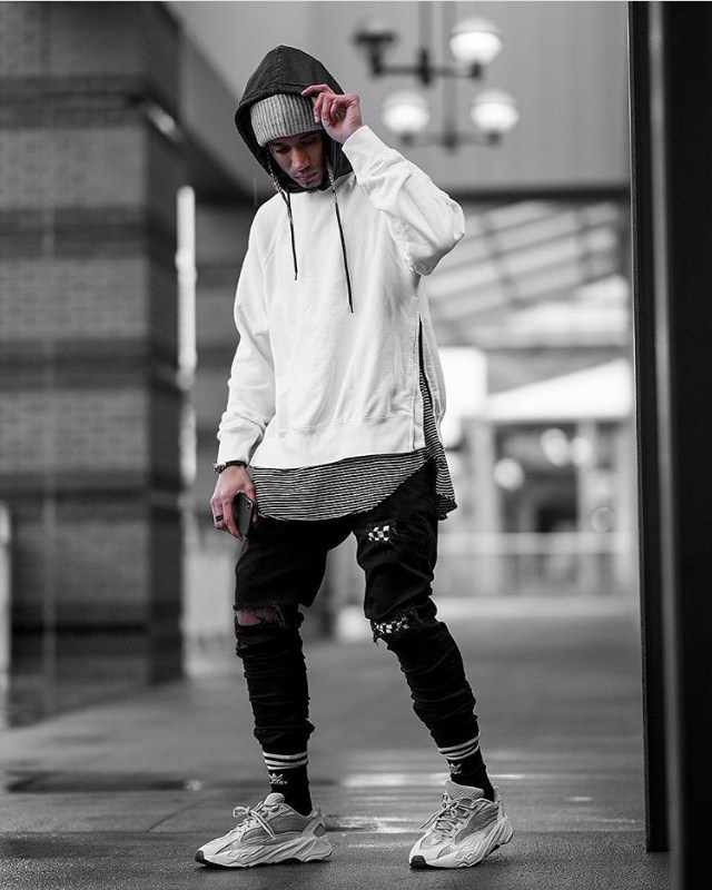 amiri风格高街棋盘棋盘格格子破洞补丁破坏修身牛仔裤