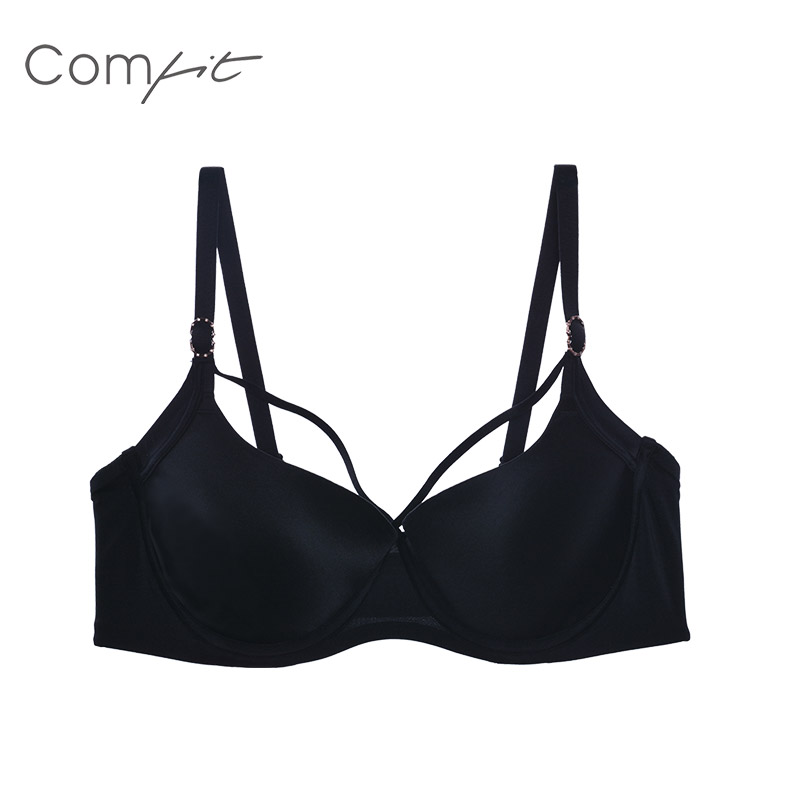 安莉芳旗下comfit大胸显小内衣女光面薄款美背无痕大码文胸cb0913