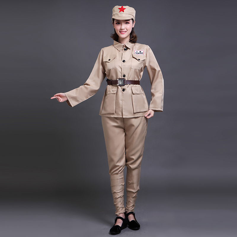 八路军军装大合唱演出服男女红歌比赛红军成人新四军民族服装