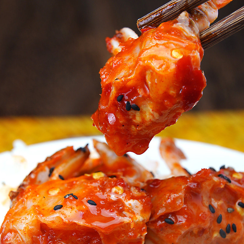 大人韩国辣酱蟹拌饭生腌制醉蟹螃蟹即食罐装蟹类制品