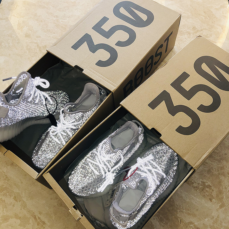 真爆纯白天使满天星黑武士女WUYIN YEEZY无印椰子鞋350v2