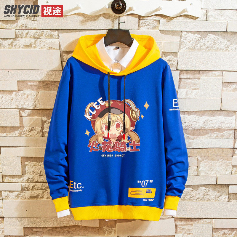 原神动漫派蒙可莉联名安柏二次元衣服男女情侣卫衣