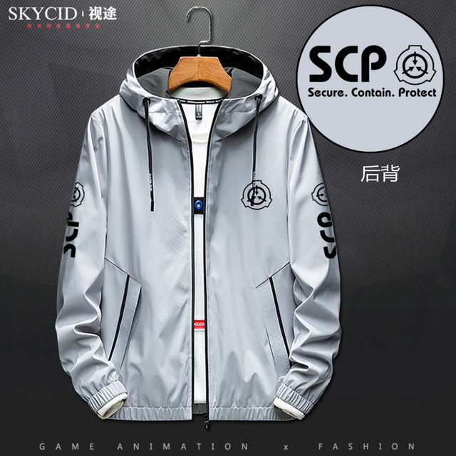 SCP Foundation sweater hooded cardigan jacket autumn and winter anime men and women couple jacket windbreaker jacket clothes SCP Foundation sweater hooded cardigan jacket autumn and winter anime men and women couple jacket windbreaker jacket clothes