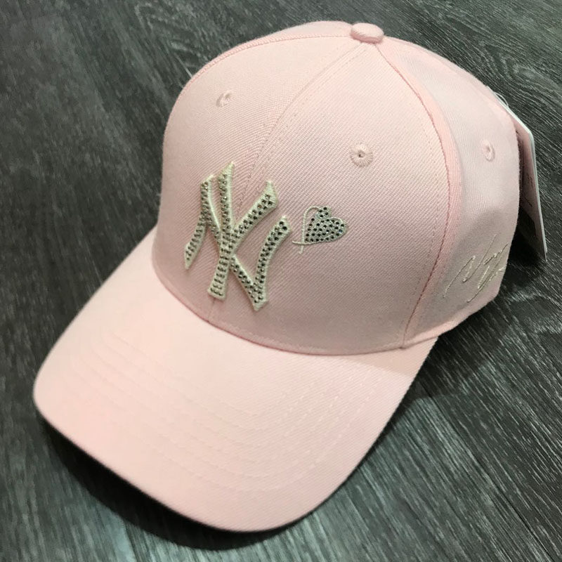 mlb韩版带ny时尚亮钻刺绣休闲弯檐水钻鸭舌帽帽子