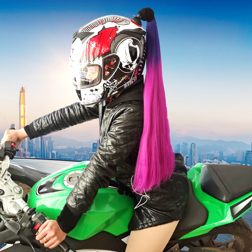 摩托车电动车头盔辫子装饰品网红个性男女机车脏辫摩托车头盔