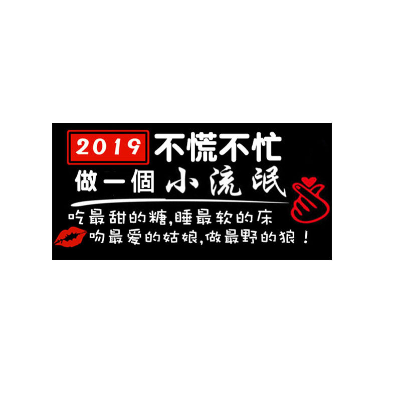 卓鹿2019不慌不忙做个一个小流氓车贴个性创意网红同款抖音车贴