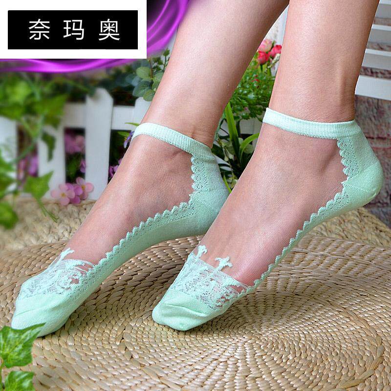 奈玛冰凉夏天薄款短袜水晶透明袜女隐形袜子短袜