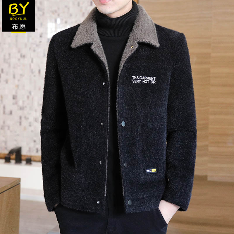 加棉加厚外套男士冬季短款毛呢大衣厚款中青年短夹克休闲秋冬男装