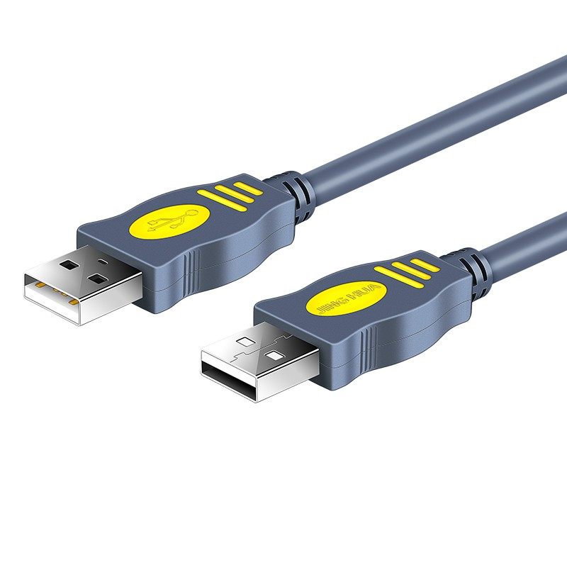 晶华双头usb数据线公对公延长线移动硬盘双公头usb数据传输连接线