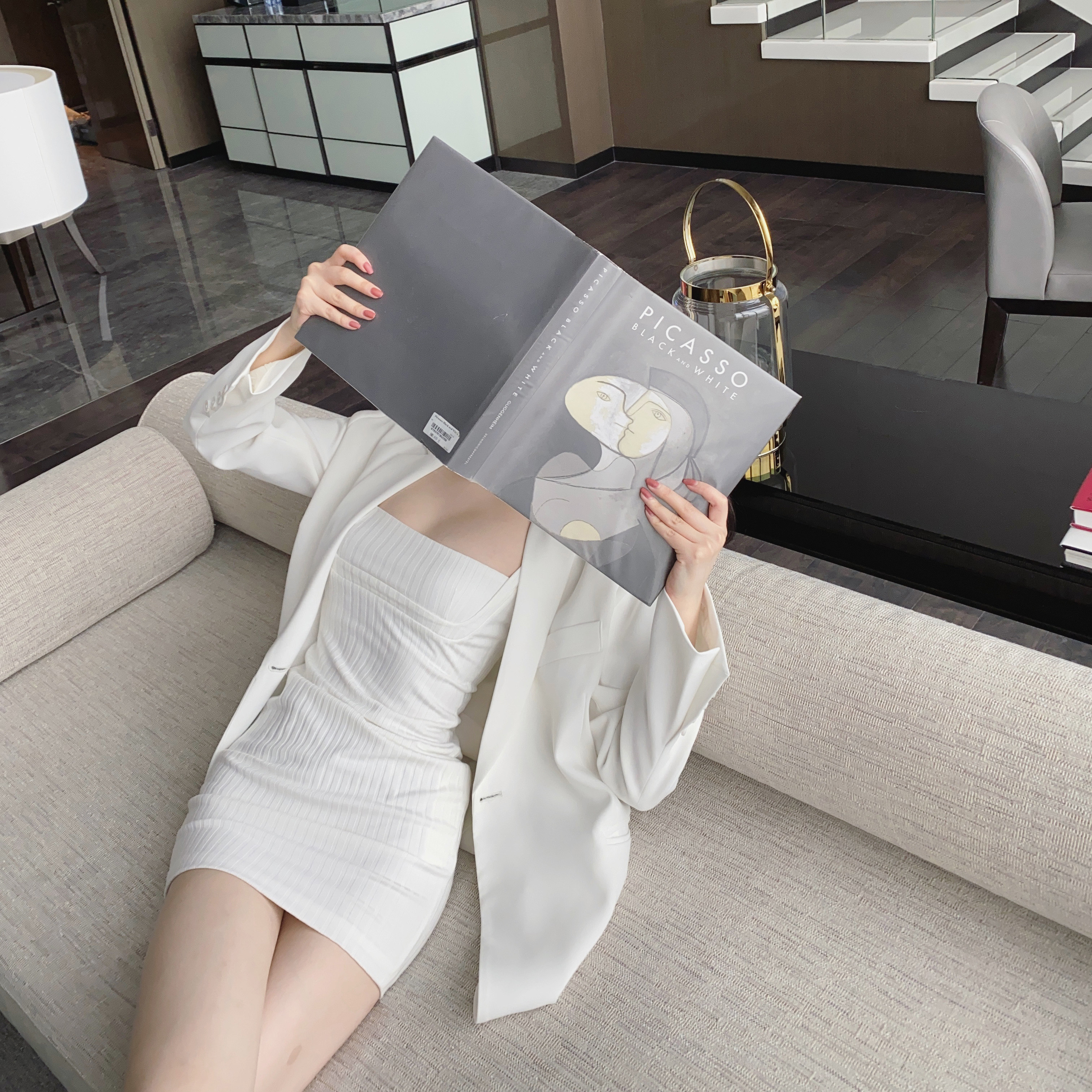 > nicky couture > nicky 白色休闲气质西装外套女2020秋季新款设计感