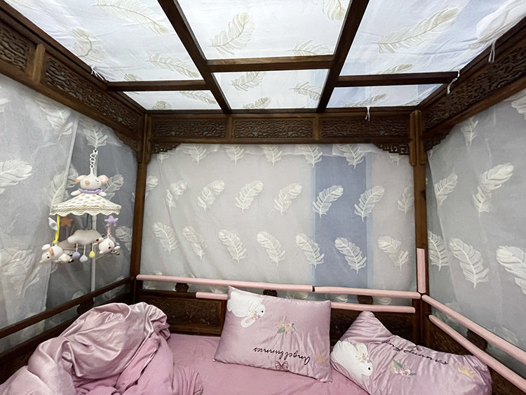 床幔东南亚地中海美式中式古典四柱架子定制公主床幔