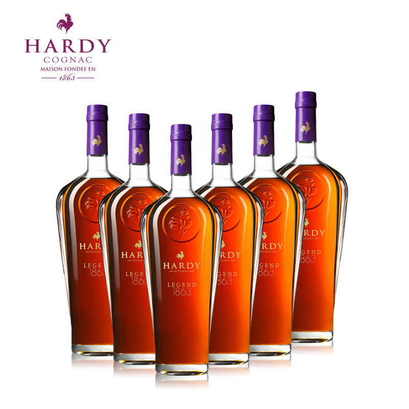贺迪白兰地六支700ml干邑hardy系列legend洋酒进口白兰地