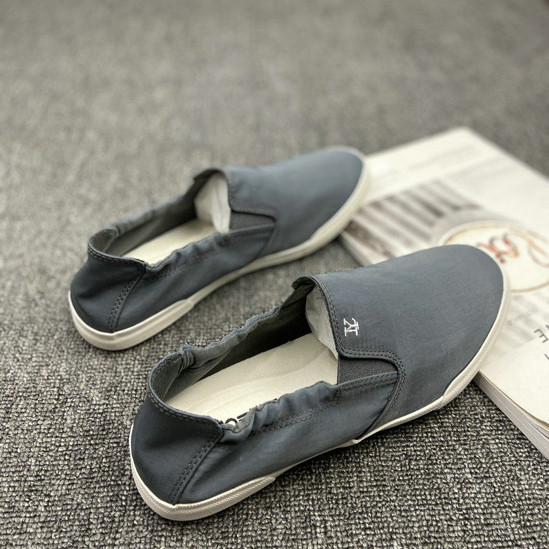 猎友丝布休闲鞋平底时尚驾车透气冰丝手工纯色帆布鞋