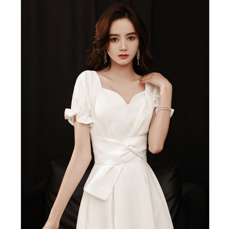 小个子法式白色领证登记小礼礼服气质名媛宴会连衣裙礼服