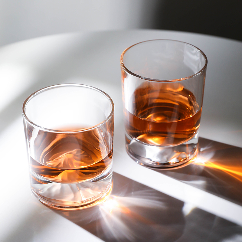 创意山河观杯子富士山玻璃杯透明冰山水杯雪山茶杯玻璃杯