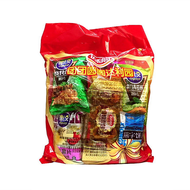 礼包达利园年货大礼包843g儿童饼干薯片蛋糕零食传统西式糕点