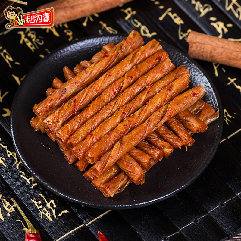 步步为赢牛汁素肠散称散装多口味豆筋辣条豆皮卷辣条零食小包装