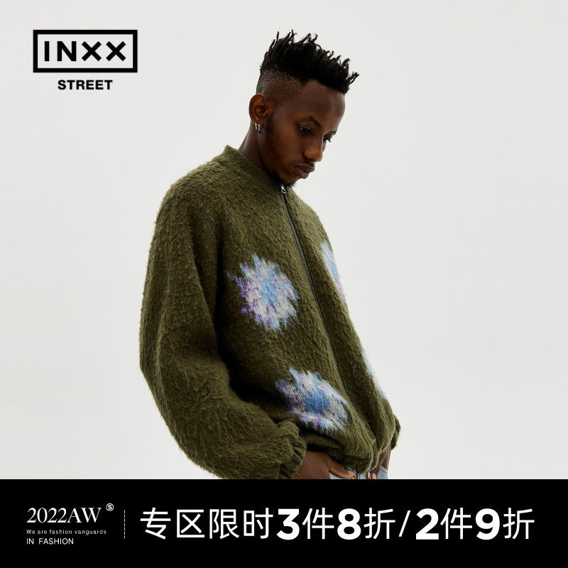 【inxxstreet】 My world系列秋冬新潮牌拉链毛衣针织衫情侣款