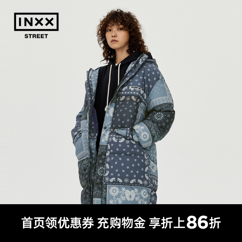 inxxstreet明星同款My world系列秋冬新潮牌长款羽绒服男女同款