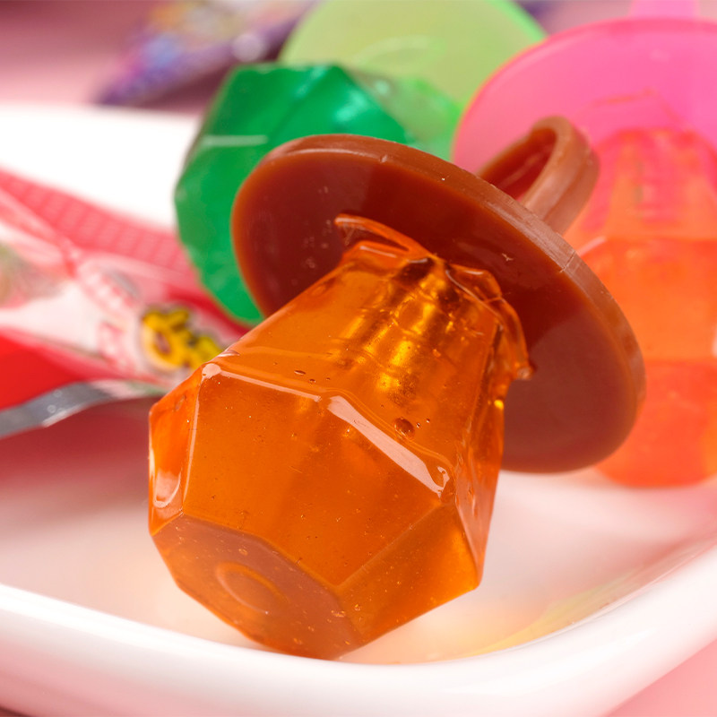 怀旧零食糖果8090钻石糖整盒30包水晶戒指儿童传统糖果