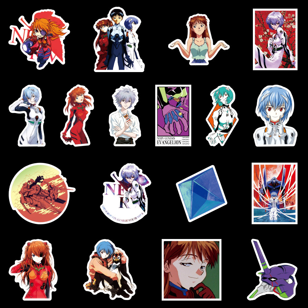 50张新世纪福音战士行李箱贴纸旅行箱手机装饰创意笔记本个性小贴纸