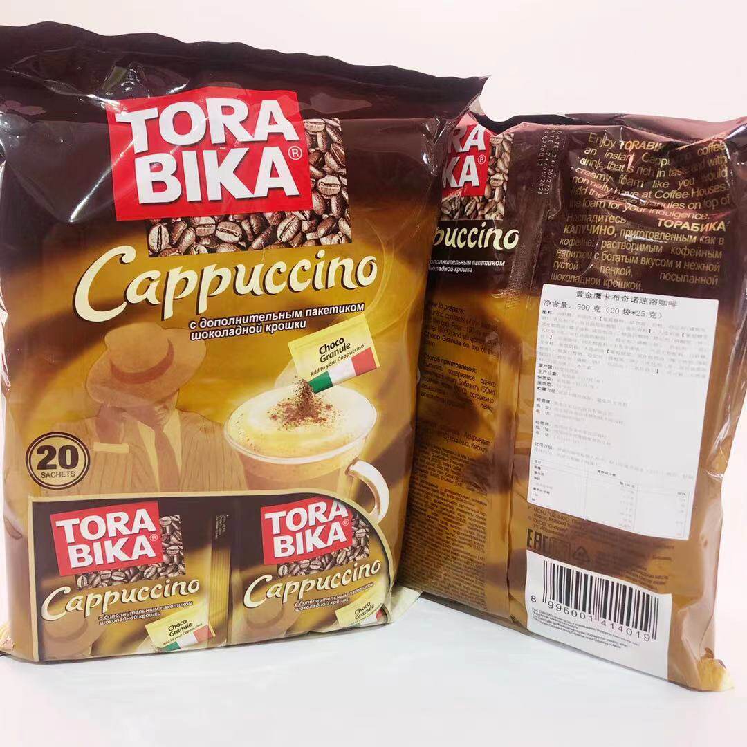 印尼torabika俄罗斯进口卡布奇诺速溶咖啡三合一可可袋装速溶咖啡