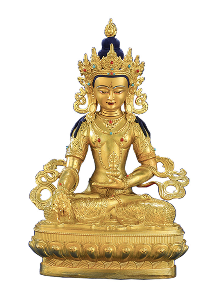 地藏菩萨佛像供奉佛台密宗藏传纯铜金藏传全鎏摆件
