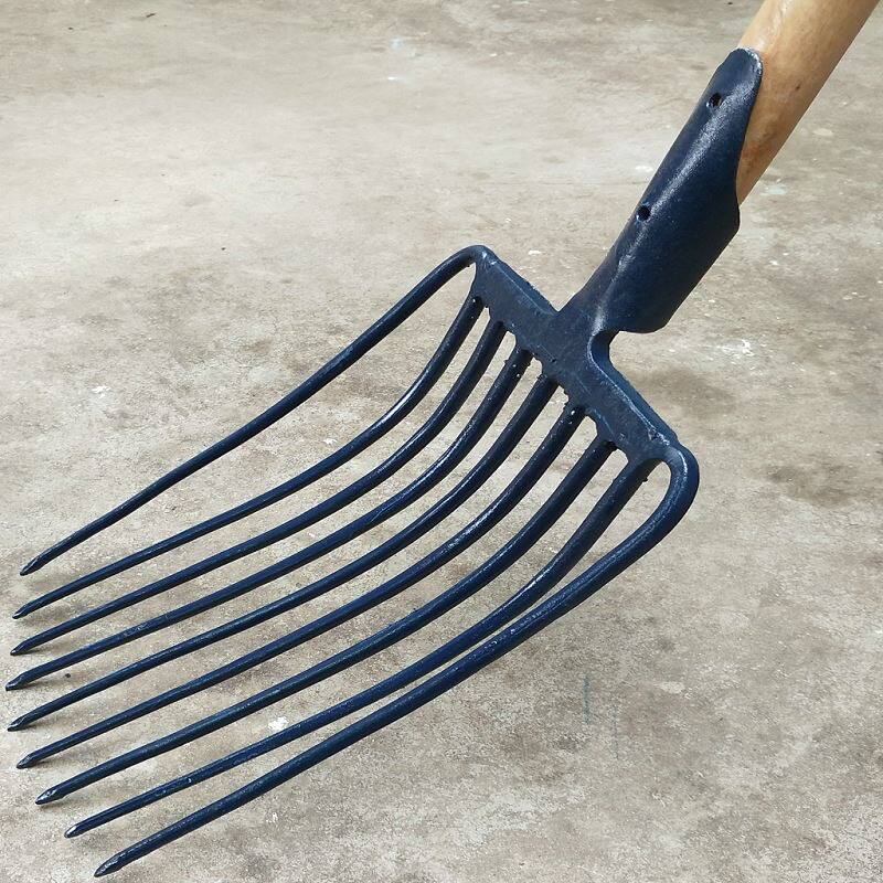 锻打钢叉九股叉子农用工具草叉农具大号马粪叉