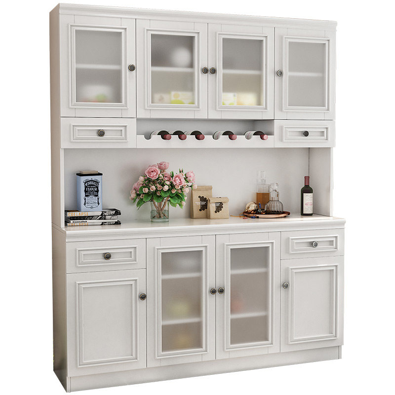餐边柜欧式白色客厅酒柜一体靠墙多功能大容量储物餐边柜