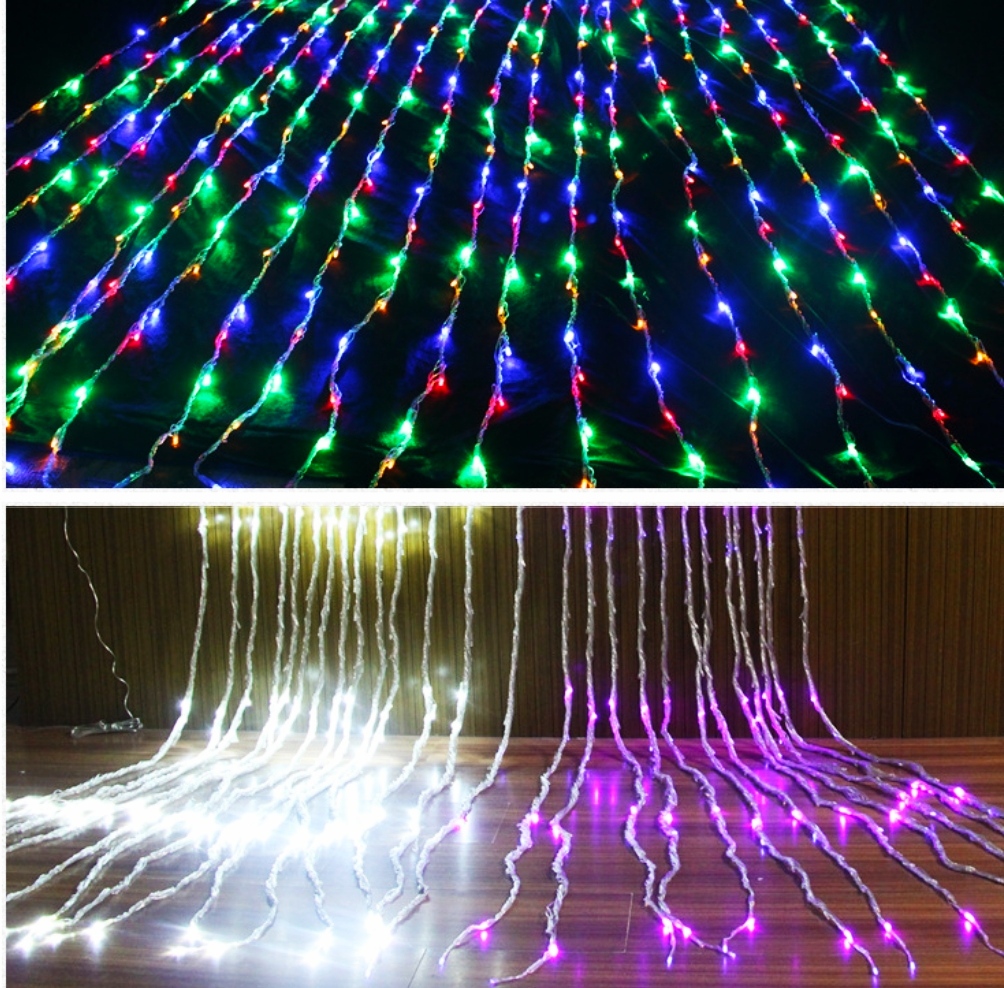 25led流水瀑布窗帘过年新年年春节阳台装饰彩灯装饰灯