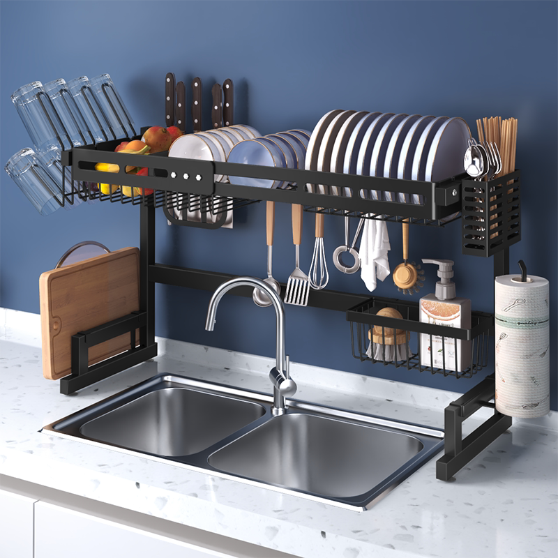 可伸缩不锈钢厨房水槽置物架洗碗池碗碟收纳多功能水池厨房置物架