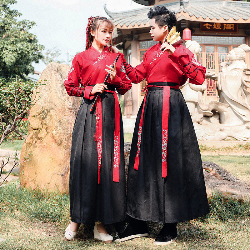 汉服情侣装男女cp套装武侠古风学生班服改良民族服装