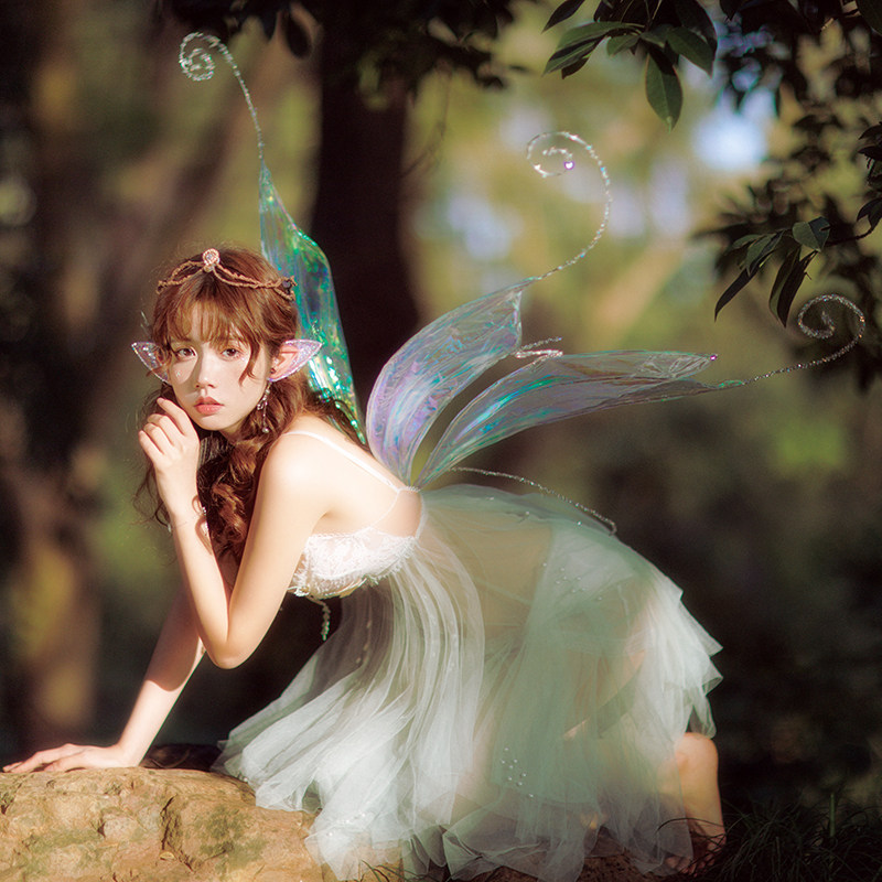 六芒星原创lolita手作洛丽塔花仙子蝴蝶精灵翅膀走秀lolita洛丽塔配饰