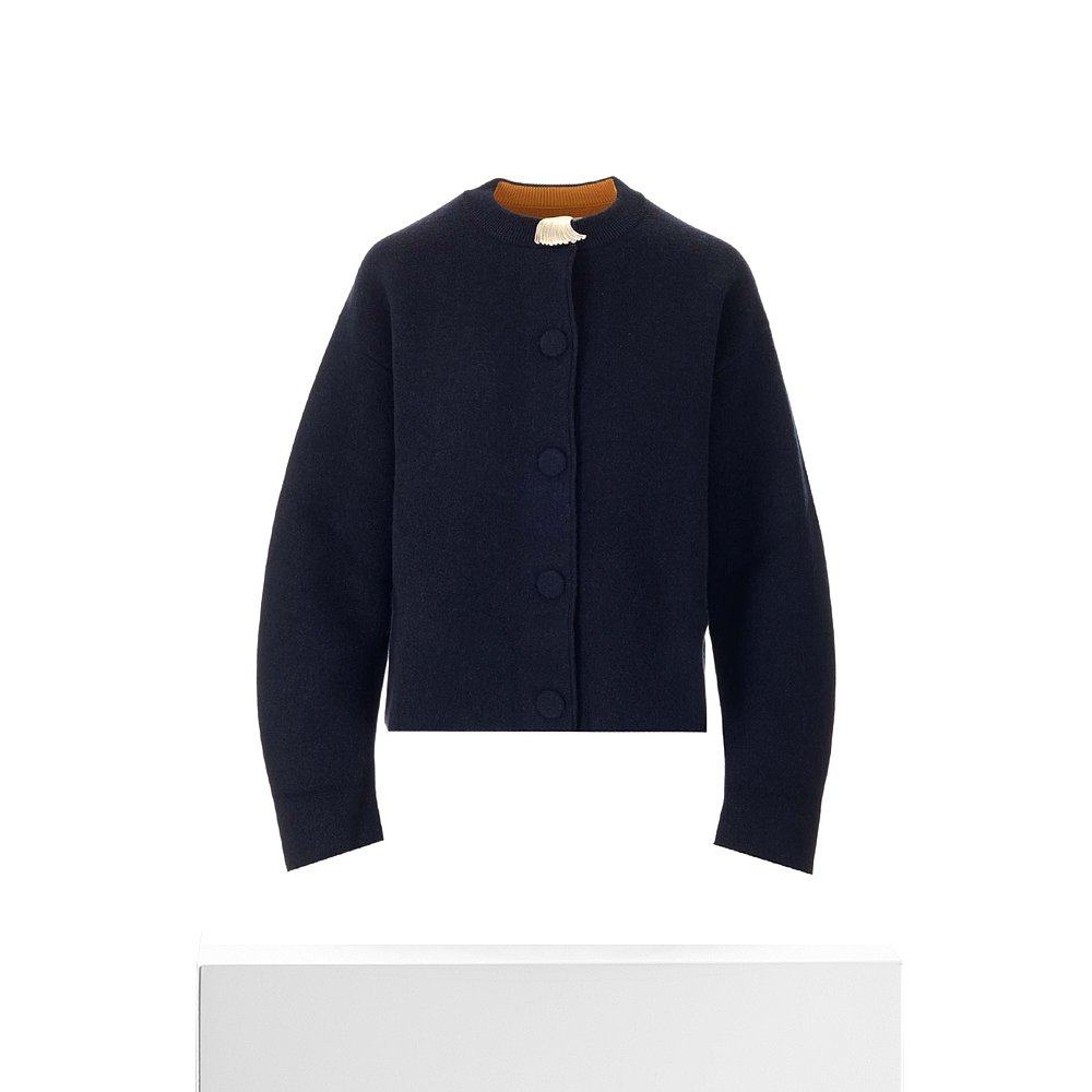 香港直邮潮奢jilsander女士金属别针开衫毛衣